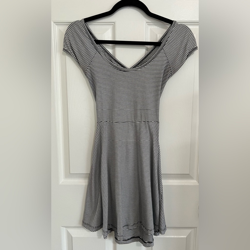 Striped Black and White Women's Dress